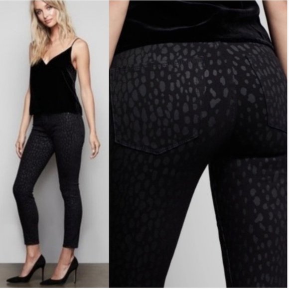 Good American Good Legs Black Leopard Print High Waist Skinny Jeans 25 NWT - Picture 1 of 7